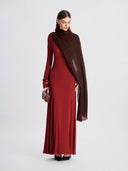 Cherry Wine Backless Maxi Dress