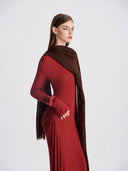 Cherry Wine Backless Maxi Dress