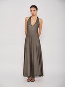 Kaya Polka Halter Maxi Dress