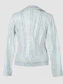 Kayla Leather Jacket Washed White