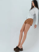 Kayla Leather Jacket Washed White