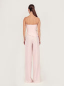 Crepe Wide-Leg Trousers in Pink