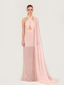 Crystal-Embellished Silk Dress
