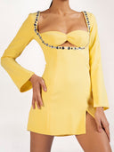 Celine Embellished Crepe Dress