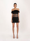 Mona Feather Embellished Dress