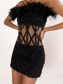 Mona Feather Embellished Dress