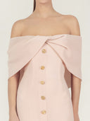 Wool Off-Shoulder Dress