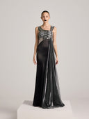 The Metal Plate Sequin Fishtail Dress