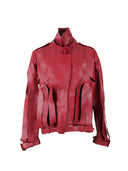 Brianna Oversized Leather Jacket Red