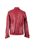Brianna Oversized Leather Jacket Red