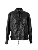 Liana Leather Shirt Black Croc