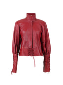 Jade Leather Jacket Red