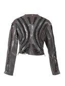 Kiarra Leather Jacket Pewter