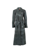 Austin Leather Coat Washed Grey