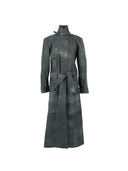 Austin Leather Coat Washed Grey