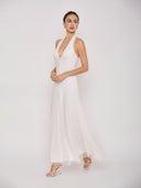 Mira Polka Halter Maxi Dress