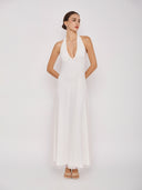 Mira Polka Halter Maxi Dress