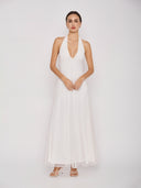Mira Polka Halter Maxi Dress