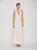 Mira Polka Halter Maxi Dress