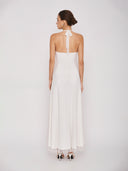 Mira Polka Halter Maxi Dress