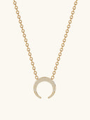 925 Sterling Silver Diamond Crescent Necklace