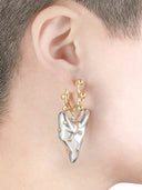 Pierced Heart Single Earring With Crystals