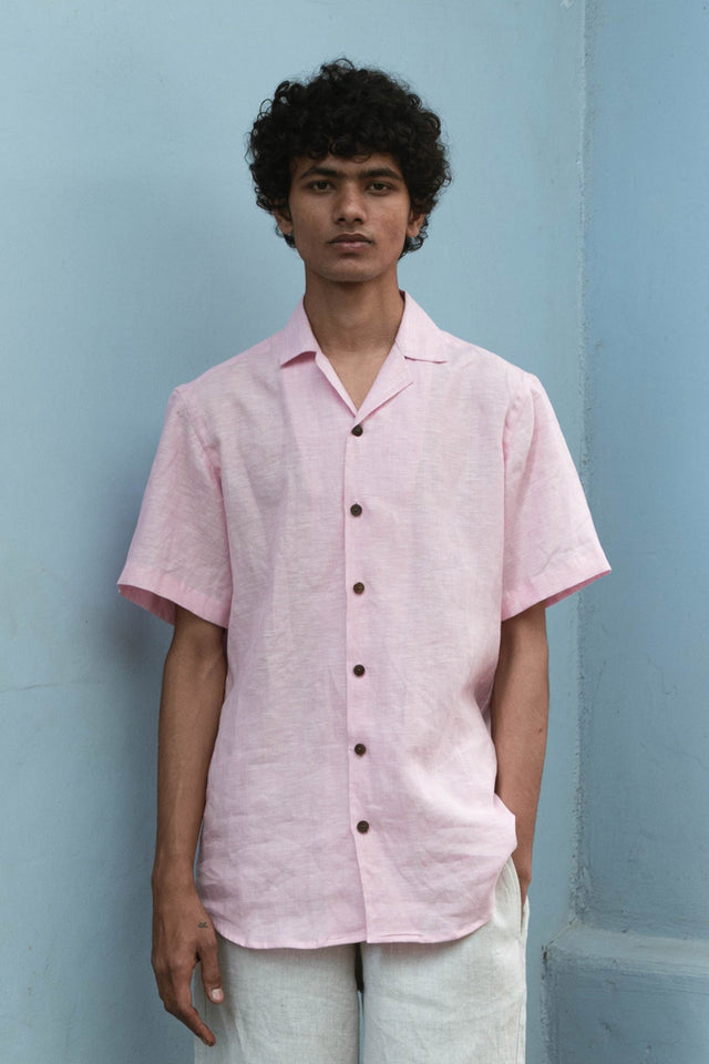 Do me a solid - Pink Linen Shirt