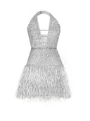 Amina Black Sparkling Mini Dress