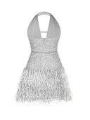 Amina Black Sparkling Mini Dress