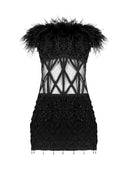 Mona Feather Embellished Dress