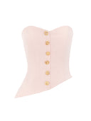 Asymmetric Gold-Detailed Crepe Corset