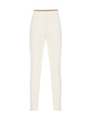 Gold-Thread Embroidered Tweed Pants