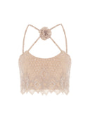 Gold Embellished Lace Top