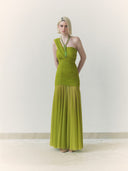 Green Draped Dupatta Dress