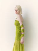 Green Draped Dupatta Dress