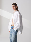 White Double Sleeve Cotton Shirt