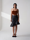 Asymmetric Leather Skirt