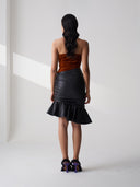 Asymmetric Leather Skirt