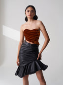 Asymmetric Leather Skirt