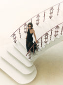 Black Draped Dupatta Dress