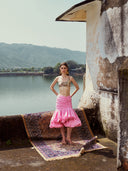 Pink Balloon Hem Skirt