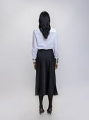 Sleek Satin Skirt Black