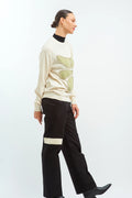Off White Tee with Crochet Patch - The Silk Road 