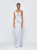 Gone With The Flow Gown In Silver