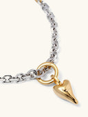 Two Tone Mini Heart  Necklace