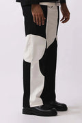 Border Panelled Trousers- Black - The Silk Road 