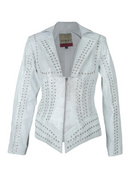 Kayla Leather Jacket Washed White