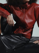 Jade Leather Jacket Red