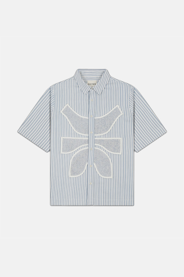 Vertebrae Symbolic Shirt- Blue and White Stripes
