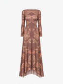 Amaryllis Botanical Open-Back Dress